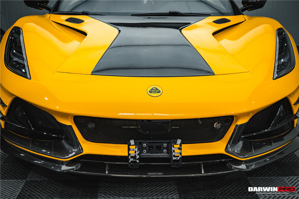 2022-UP Lotus Emira NYO Autoclave Carbon Fiber Front Bumper Side Splitter DarwinPRO (MNK) (DRYCFEmira-MIW-MNK-FBVT1)