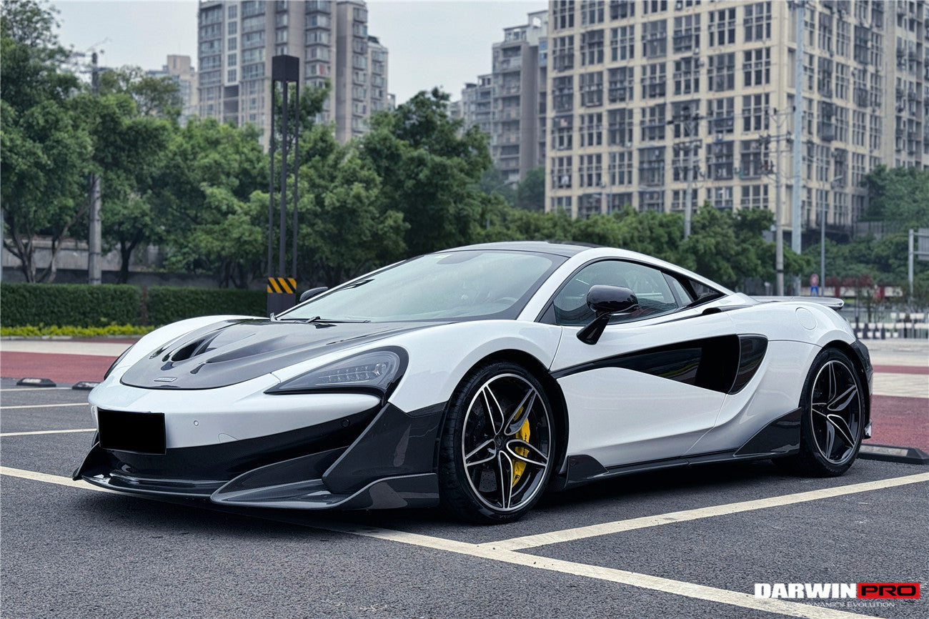 DarwinPRO 2015-2020 McLaren 540C & 570S Convert 600LT Carbon Fiber Front Bumper Lip With Undertray