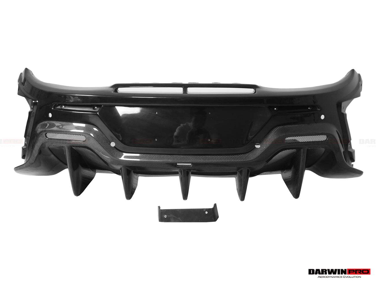 DarwinPRO 2015-2020 McLaren 540C 570S 570GT 600LT-Style Partial Carbon Fiber Rear Bumper with Diffuser  and Trunk Spoiler and Engine Trunk and Exhaust