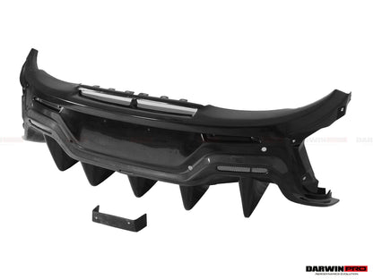 DarwinPRO 2015-2020 McLaren 540C 570S 570GT 600LT-Style Partial Carbon Fiber Rear Bumper with Diffuser  and Trunk Spoiler and Engine Trunk and Exhaust