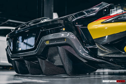 DarwinPRO 2015-2020 McLaren 540C 570S 570GT 600LT-Style Partial Carbon Fiber Rear Bumper with Diffuser  and Trunk Spoiler and Engine Trunk and Exhaust