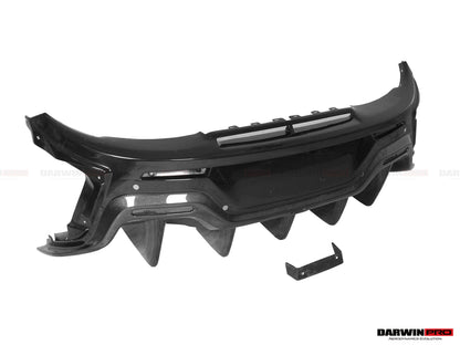 DarwinPRO 2015-2020 McLaren 540C 570S 570GT 600LT-Style Partial Carbon Fiber Rear Bumper with Diffuser  and Trunk Spoiler and Engine Trunk and Exhaust