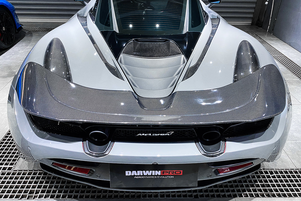 DarwinPRO 2017-2023 McLaren 720s Dry Carbon Fiber Rear Bumper Upper Exhaust Valance Panel