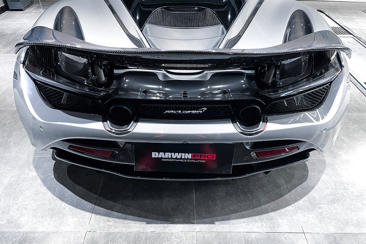 DarwinPRO 2017-2023 McLaren 720s Dry Carbon Fiber Rear Bumper Upper Exhaust Valance Panel