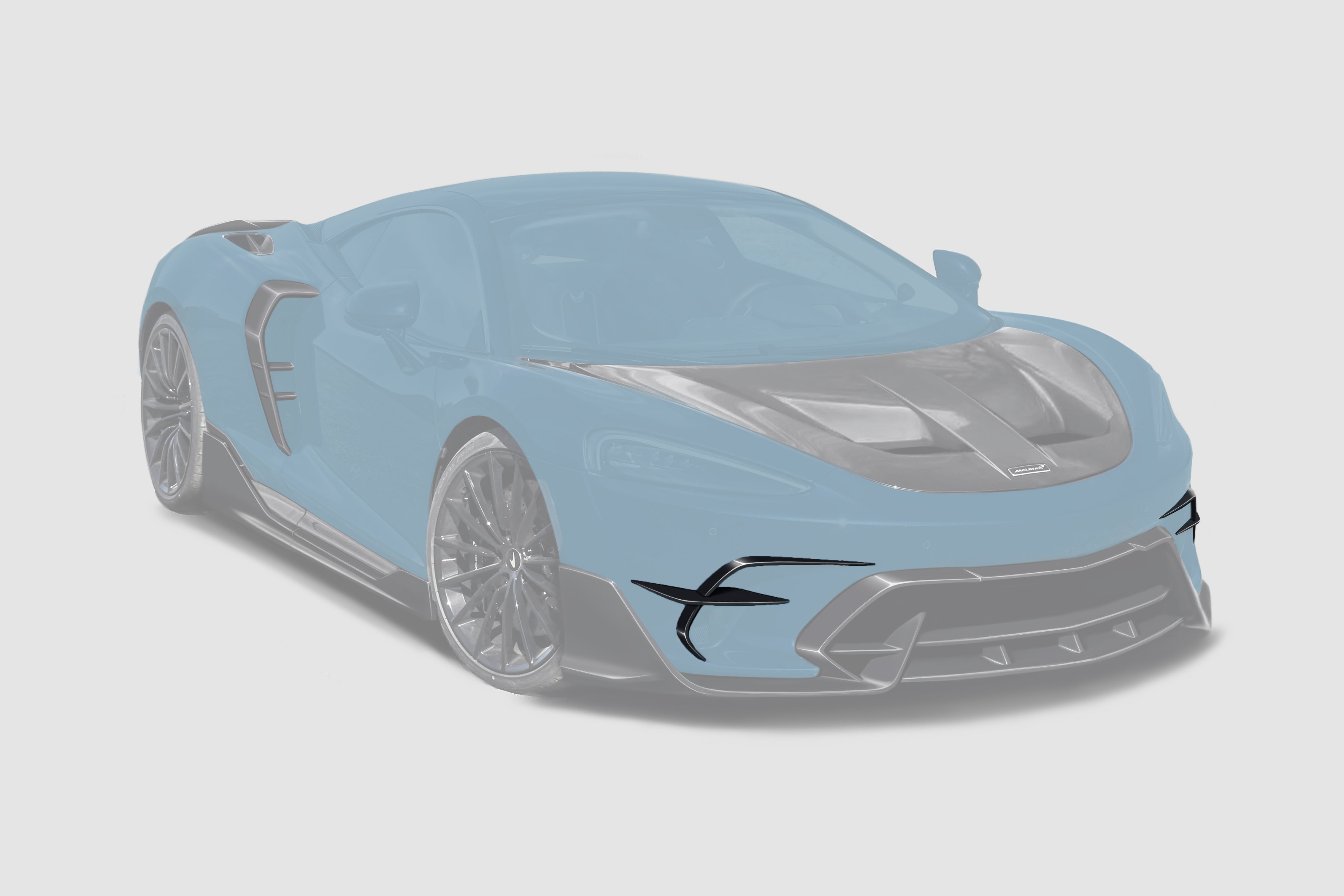 DarwinPRO 2019-UP McLaren GT BKSS Design Carbon Fiber Front Bumper Vents Canards | Fits GT, GTS