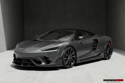 DarwinPRO 2019-UP McLaren GT BKSS Design Carbon Fiber Front Bumper Vents Canards | Fits GT, GTS