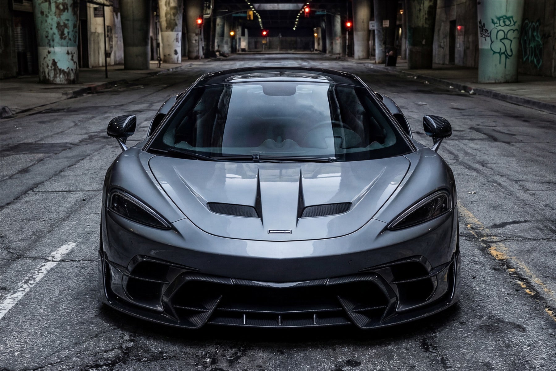 DarwinPRO 2019-UP McLaren GT BKSS Design Carbon Fiber Front Bumper Vents Canards | Fits GT, GTS