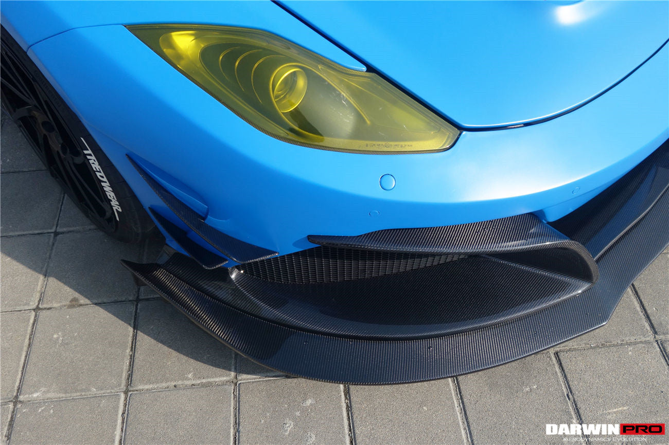 Parachoques delantero DarwinPRO Rebel Performance Style de fibra de carbono parcial con borde | McLaren MP4, 12C (2011-2014)