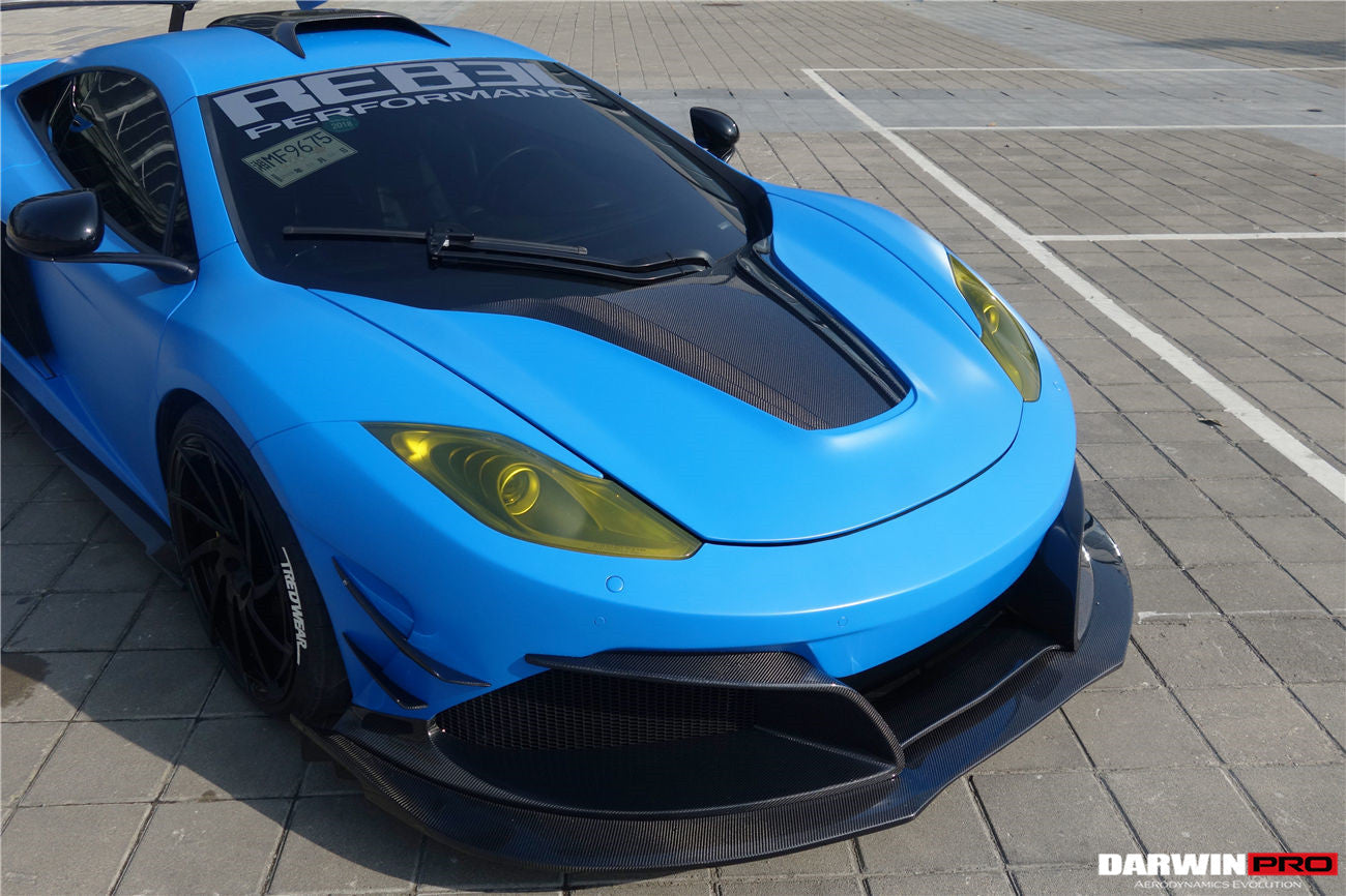 Parachoques delantero DarwinPRO Rebel Performance Style de fibra de carbono parcial con borde | McLaren MP4, 12C (2011-2014)