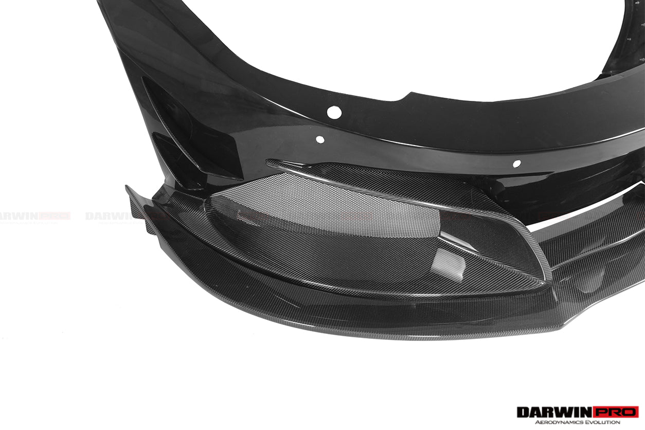 Parachoques delantero DarwinPRO Rebel Performance Style de fibra de carbono parcial con borde | McLaren MP4, 12C (2011-2014)