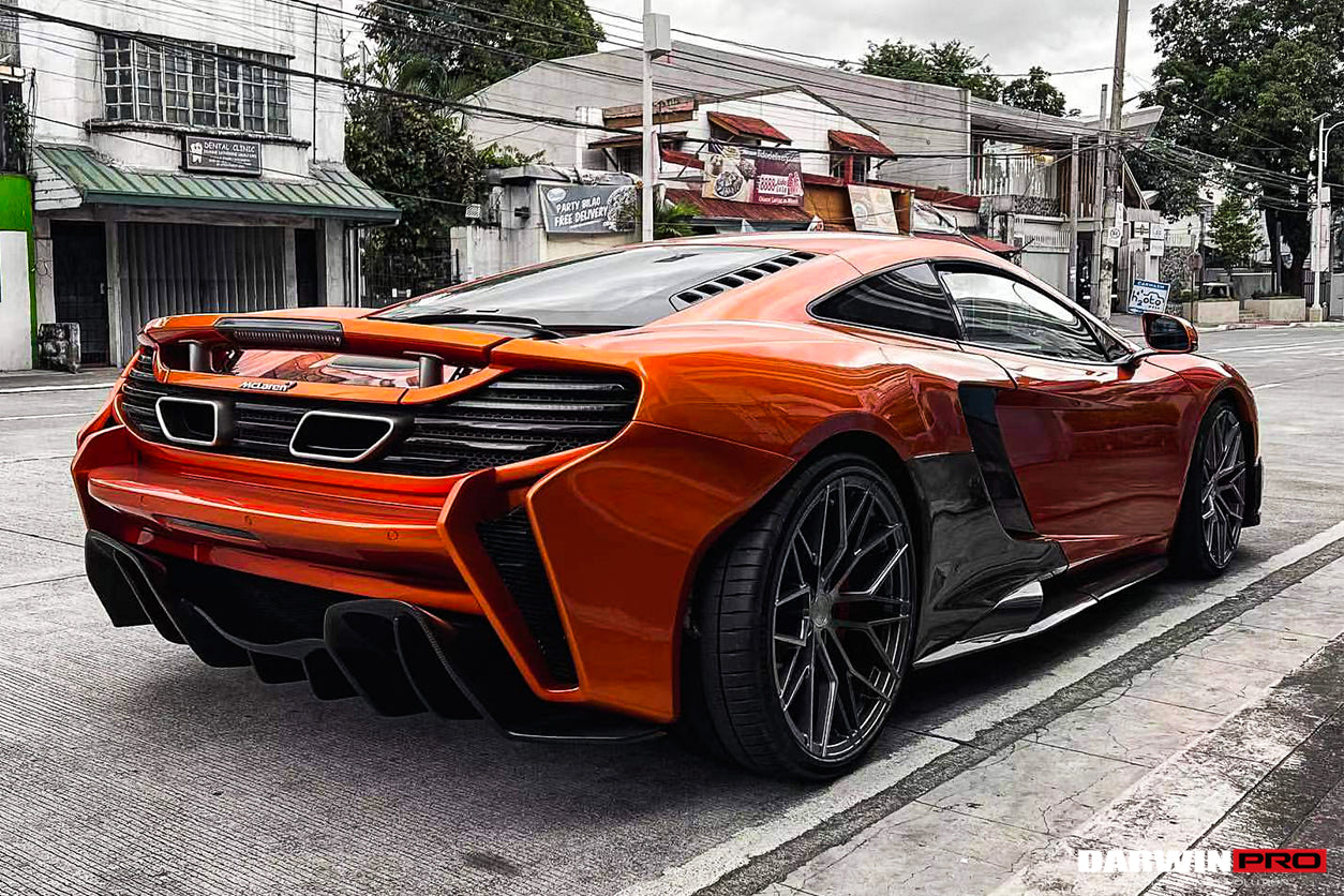 DarwinPRO 2011-2017 McLaren MP4 12C 650S Rebel Performance Style Partial Carbon Fiber Rear Bumper