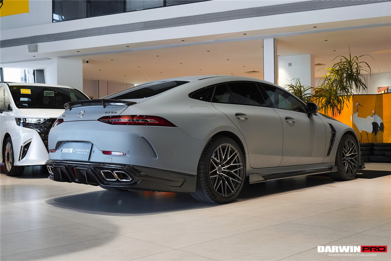Difusor trasero de alto rendimiento DarwinPRO 2019-2024 Mercedes Benz AMG GT50 GT53 GT43 4Door Coupe X290 IMP con paneles reflectores y puntas de escape