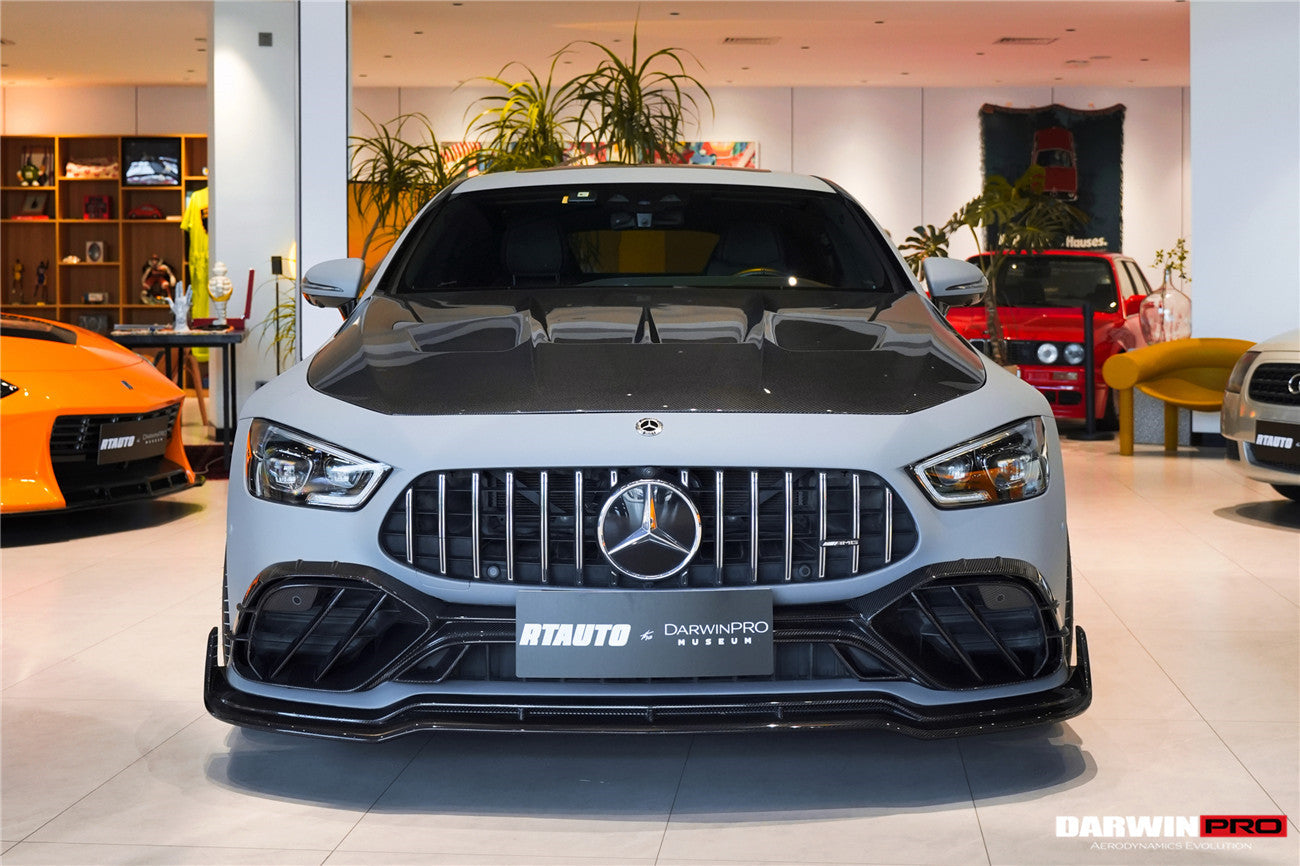 Divisor de parachoques delantero de fibra de carbono DarwinPRO 2019-2024 Mercedes Benz AMG GT50 GT53 GT43 Coupé de 4 puertas X290 IMP Performance