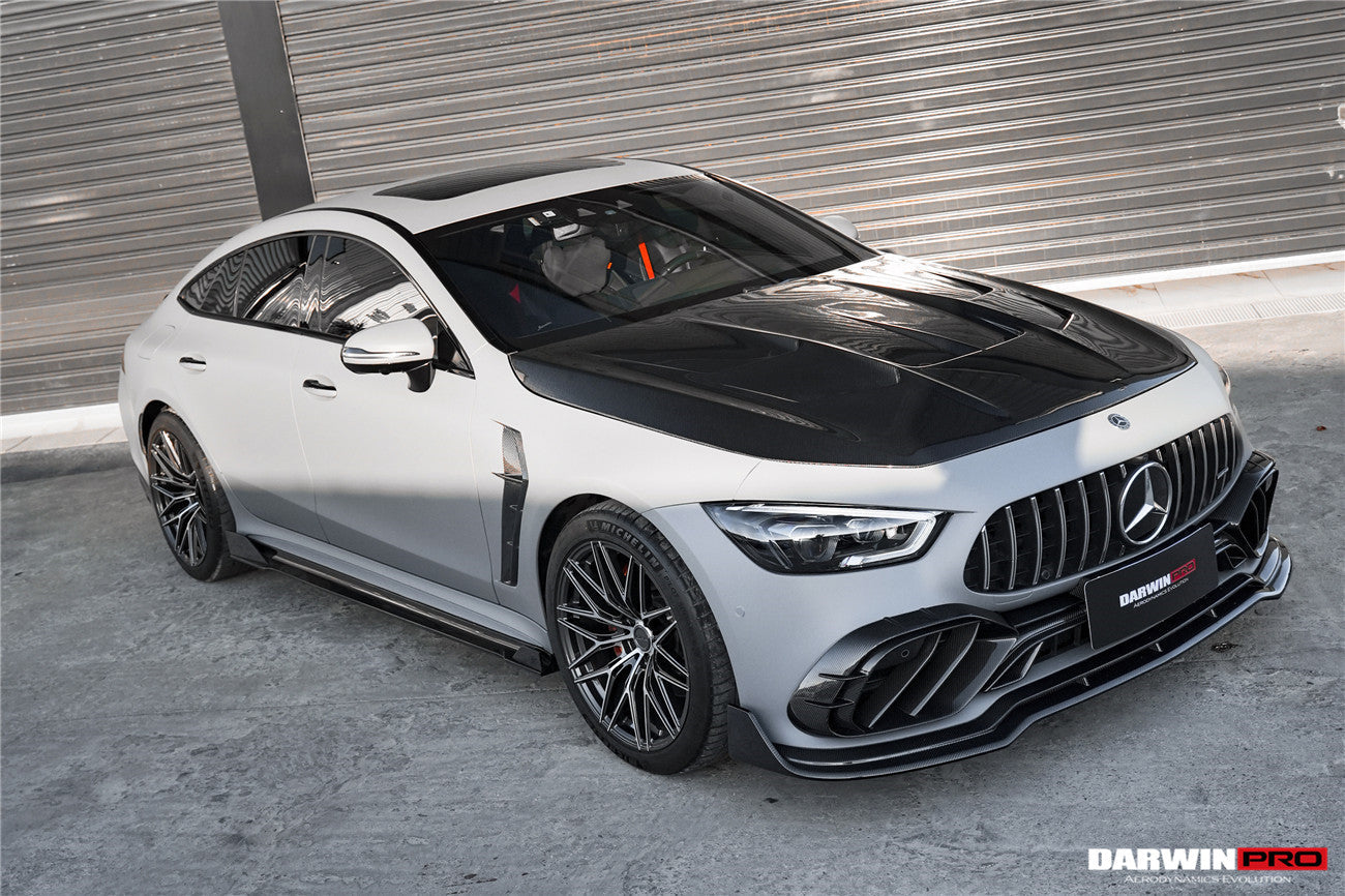 Divisor de parachoques delantero de fibra de carbono DarwinPRO 2019-2024 Mercedes Benz AMG GT50 GT53 GT43 Coupé de 4 puertas X290 IMP Performance