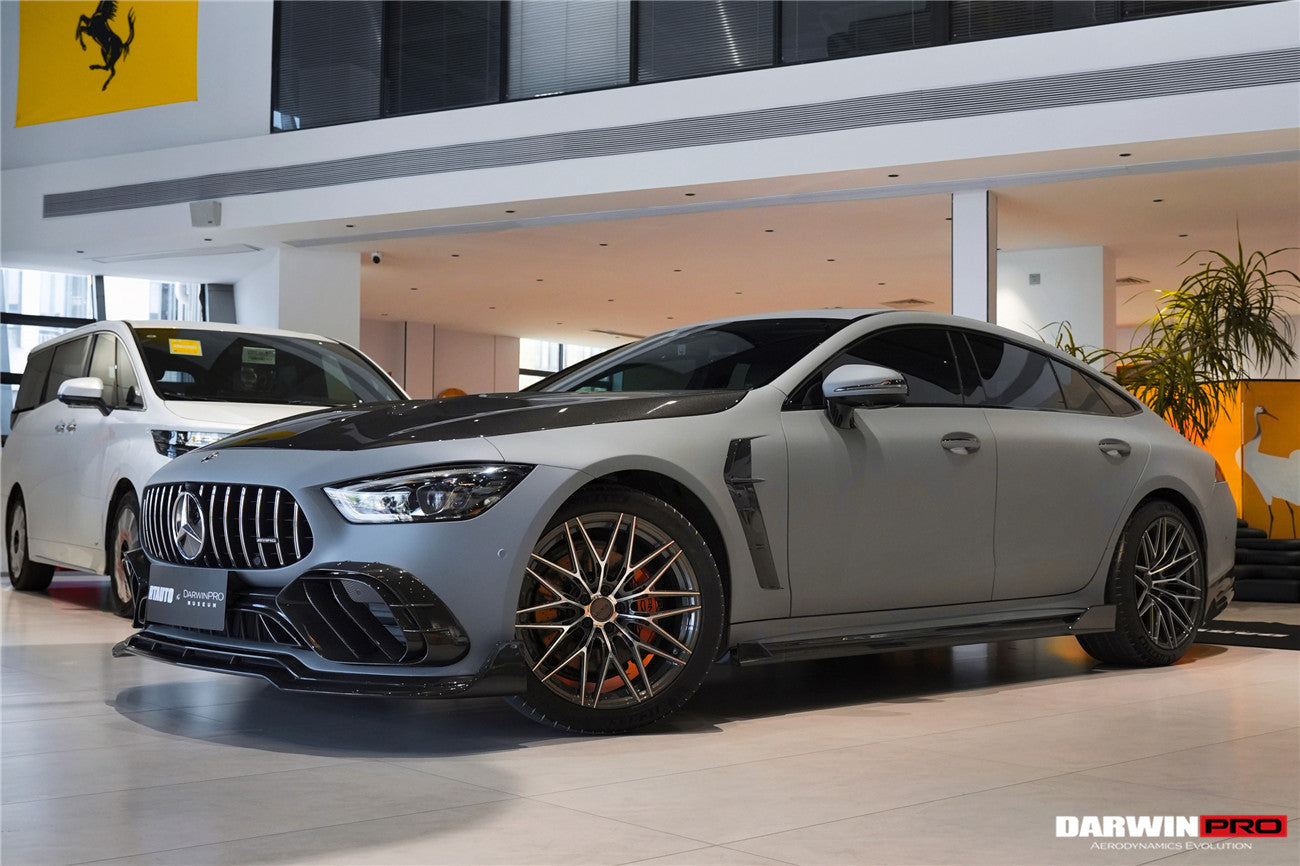 Divisor de parachoques delantero de fibra de carbono DarwinPRO 2019-2024 Mercedes Benz AMG GT50 GT53 GT43 Coupé de 4 puertas X290 IMP Performance