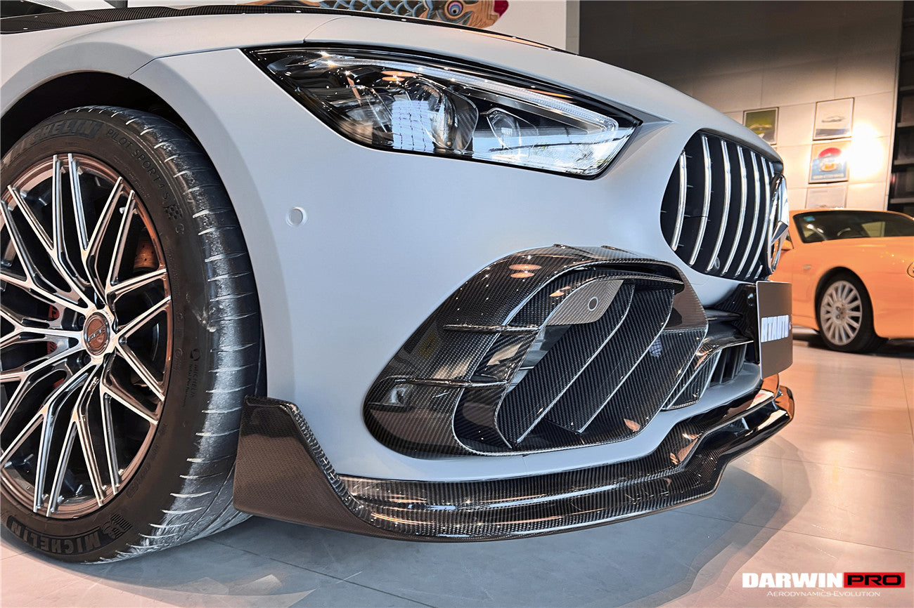 Divisor de parachoques delantero de fibra de carbono DarwinPRO 2019-2024 Mercedes Benz AMG GT50 GT53 GT43 Coupé de 4 puertas X290 IMP Performance