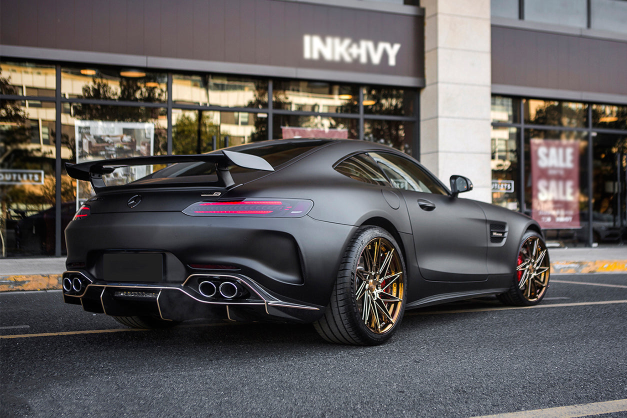 Parachoques trasero de fibra de carbono parcial con difusor DarwinPRO 2017-2021 Mercedes Benz AMG GT GTS IMP Performance