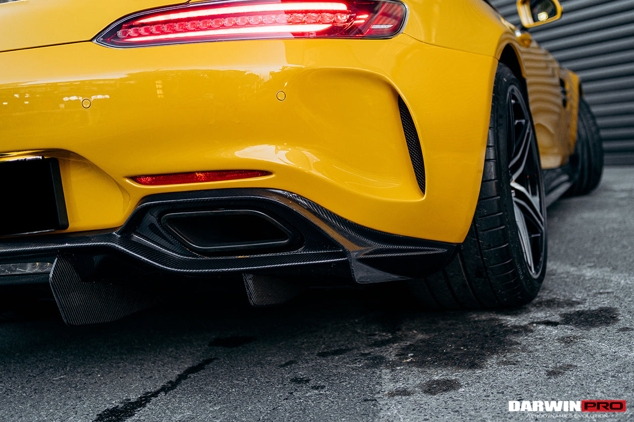 Parachoques trasero de fibra de carbono parcial con difusor DarwinPRO 2015-2016 Mercedes Benz AMG GT GTS IMP Performance