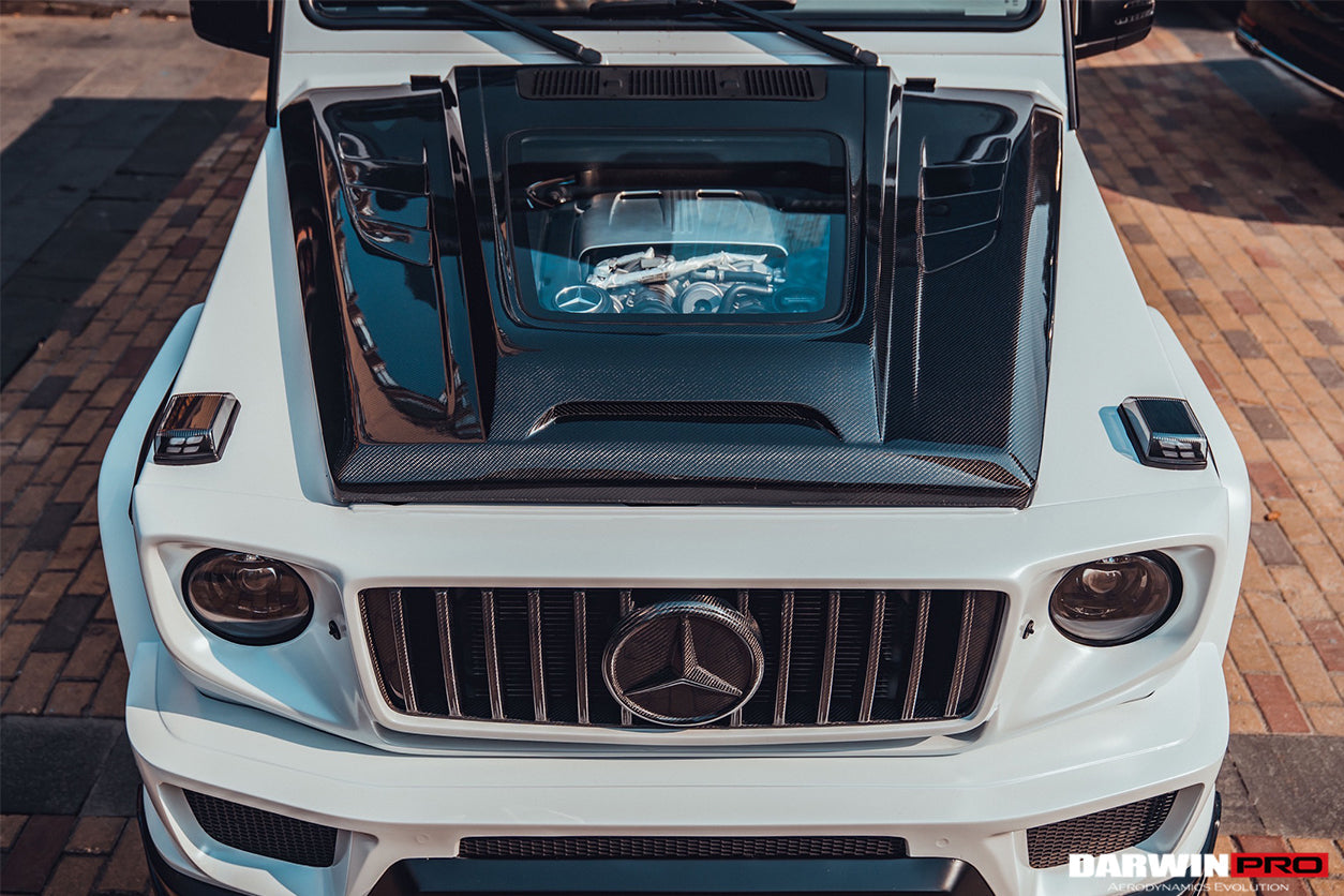 Capó de fibra de carbono DarwinPRO para Mercedes Benz W463 G Wagon IMP (2008-2018) | Compatible con G500, G550, G63 AMG y G65 AMG