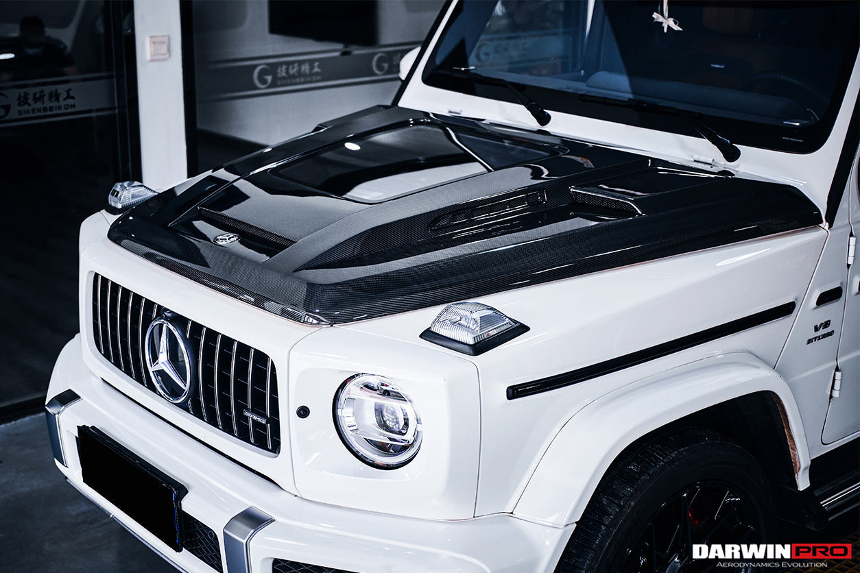 Capó de fibra de carbono DarwinPRO para Mercedes Benz W463 G Wagon IMP (2008-2018) | Compatible con G500, G550, G63 AMG y G65 AMG