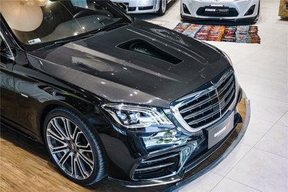 Capó de fibra de carbono DarwinPRO para Mercedes Benz W222 Sedán (2014-2020) con diseño iMP | Compatible con S450, S550, S560, S63AMG y S65AMG