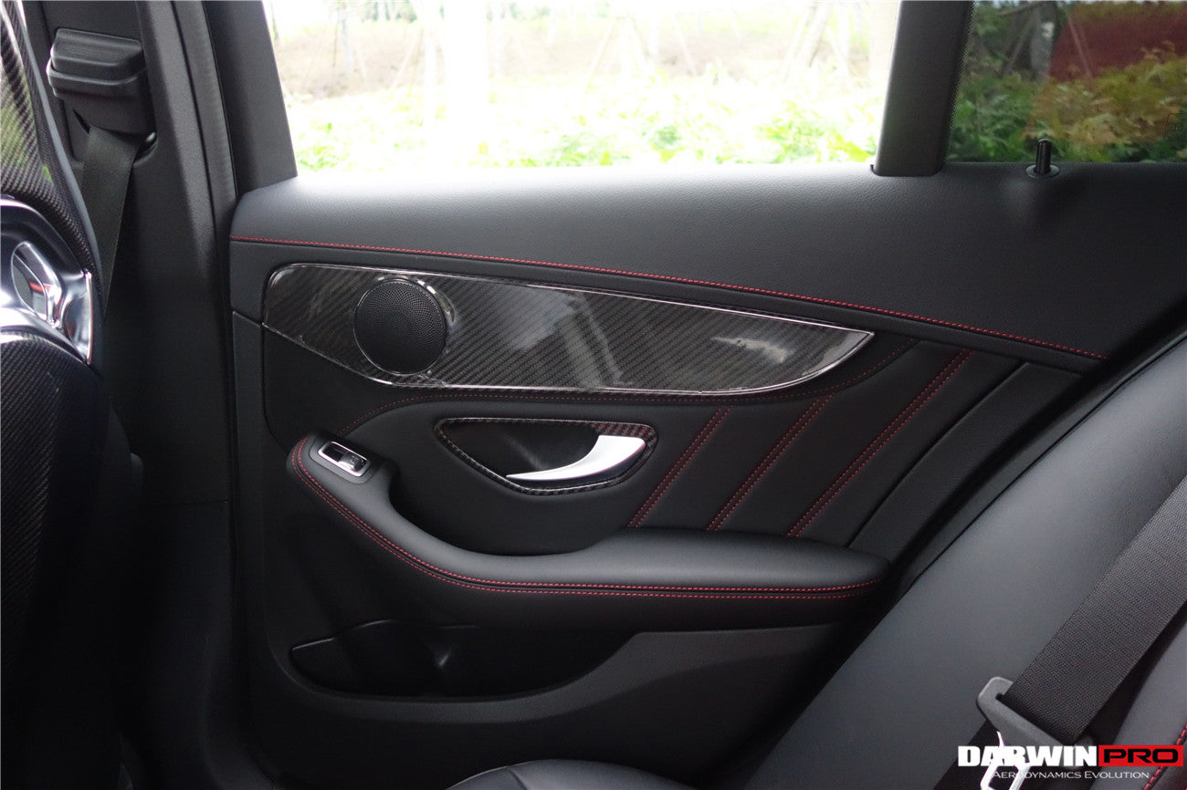 DarwinPRO 2015-2021 Mercedes Benz W205 C Class GLC X253 Carbon Fiber Interior Door Handle Cover Trim