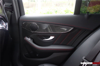DarwinPRO 2015-2021 Mercedes Benz W205 C Class GLC X253 Carbon Fiber Interior Door Handle Cover Trim