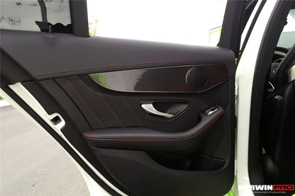 DarwinPRO 2015-2021 Mercedes Benz W205 C Class GLC X253 Carbon Fiber Interior Door Handle Cover Trim