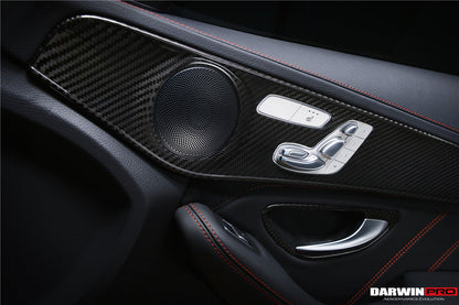DarwinPRO 2015-2021 Mercedes Benz W205 C Class GLC X253 Carbon Fiber Interior Door Handle Cover Trim