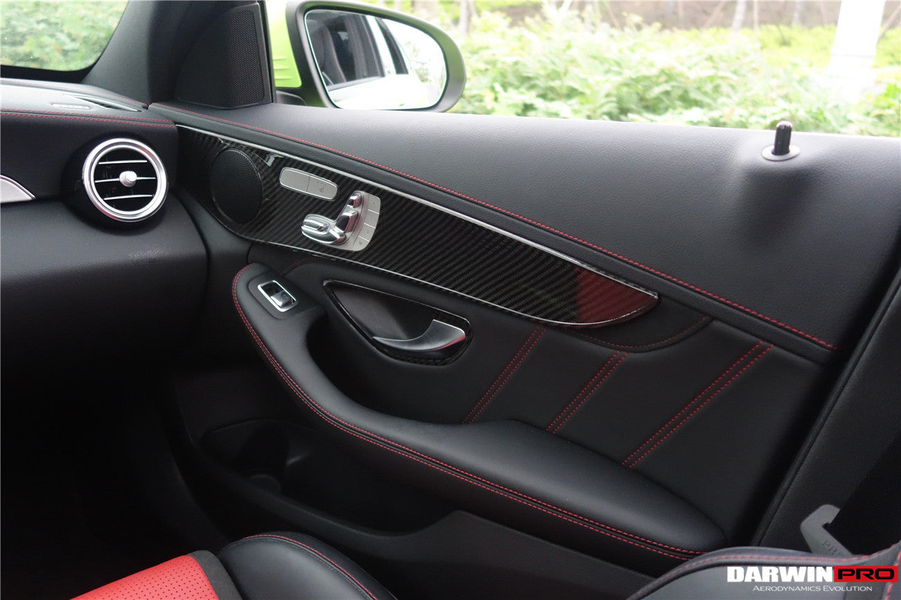 DarwinPRO 2015-2021 Mercedes Benz W205 C Class GLC X253 Carbon Fiber Interior Door Handle Cover Trim