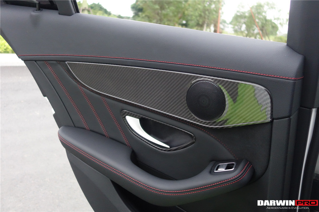 DarwinPRO 2015-2021 Mercedes Benz W205 C Class GLC X253 Carbon Fiber Interior Door Handle Cover Trim