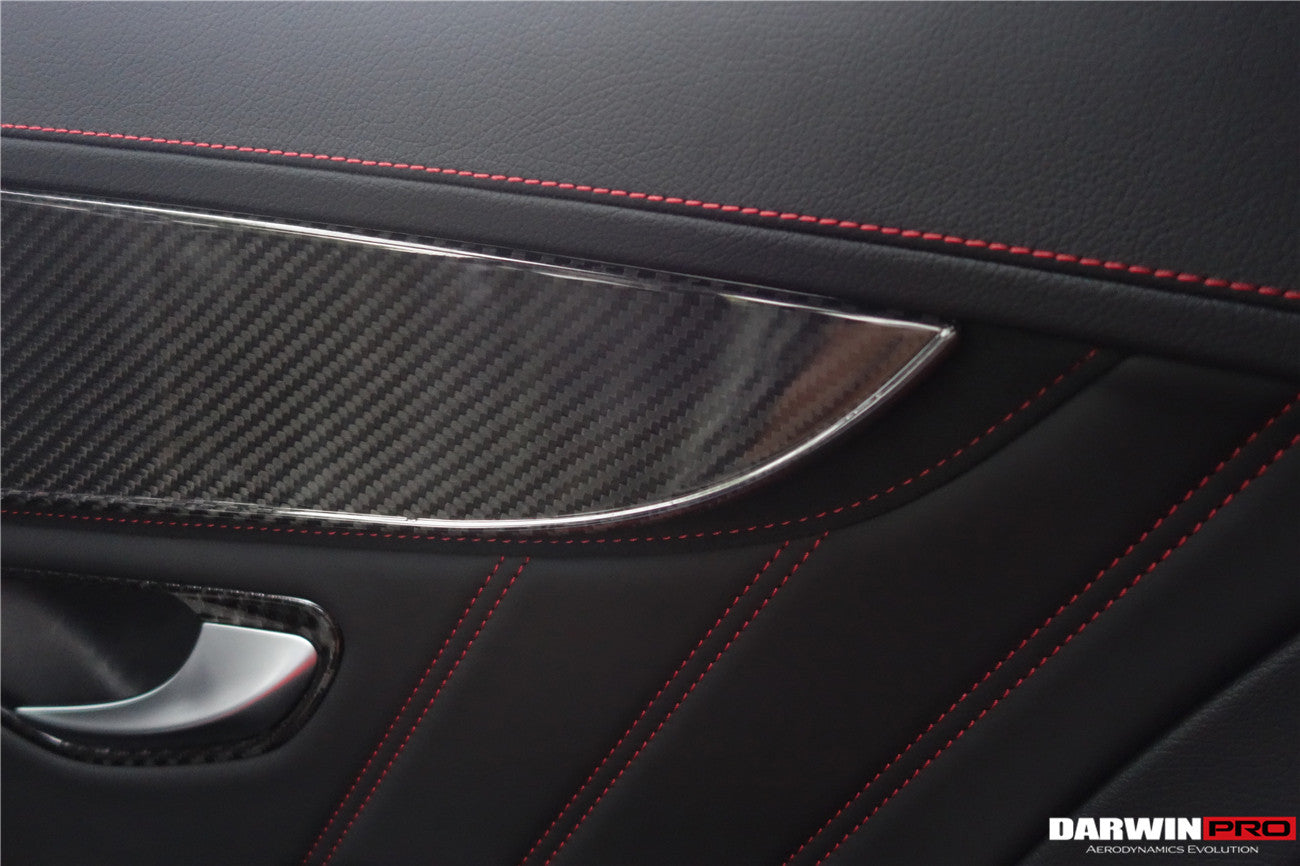 DarwinPRO 2015-2021 Mercedes Benz W205 C63 S AMG Sedán Tira de moldura de fibra de carbono para panel interior de puerta