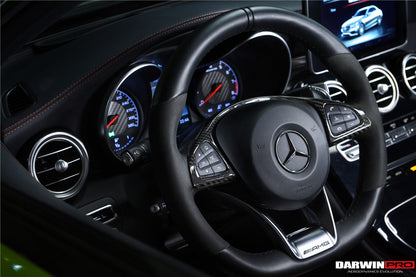 DarwinPRO 2015-2021 Mercedes Benz W205 C63 AMG Carbon Fiber Interior Steering wheel Trim