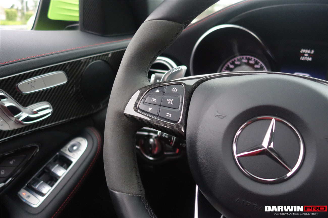 DarwinPRO 2015-2021 Mercedes Benz W205 C63 AMG Carbon Fiber Interior Steering wheel Trim