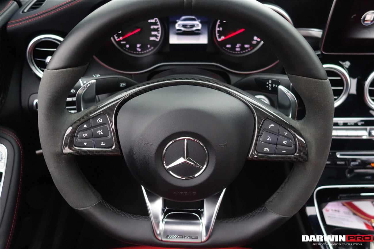 DarwinPRO 2015-2021 Mercedes Benz W205 C63 AMG Carbon Fiber Interior Steering wheel Trim