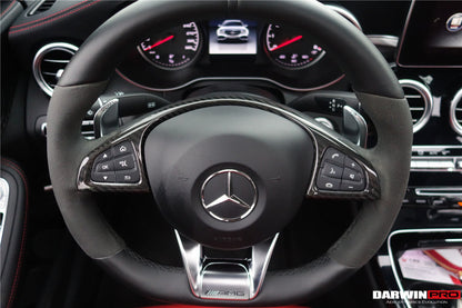 DarwinPRO 2015-2021 Mercedes Benz W205 C63 AMG Carbon Fiber Interior Steering wheel Trim