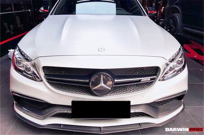 Canards delanteros de fibra de carbono DarwinPRO para Mercedes Benz W205 C63 S AMG (2015-2021)