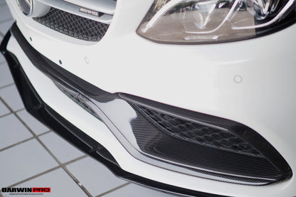 Canards delanteros de fibra de carbono DarwinPRO para Mercedes Benz W205 C63 S AMG (2015-2021)