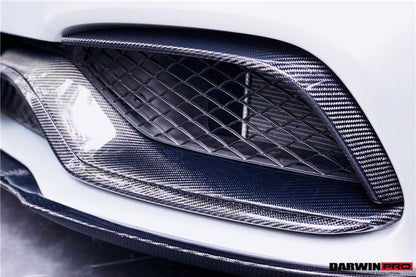 DarwinPRO 2015-2023 Mercedes Benz W205 C63 S AMG Carbon Fiber Front Bumper Trim Set (4pcs)