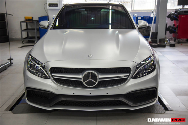 DarwinPRO 2015-2023 Mercedes Benz W205 C63 S AMG Carbon Fiber Front Bumper Trim Set (4pcs)