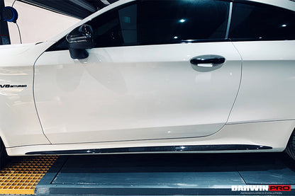 DarwinPRO 2015-2021 Mercedes Benz W205 C63 & S AMG Coupe Carbon Fiber Side Skirts Extension