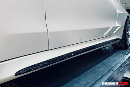 DarwinPRO 2015-2021 Mercedes Benz W205 C63 & S AMG Coupe Carbon Fiber Side Skirts Extension