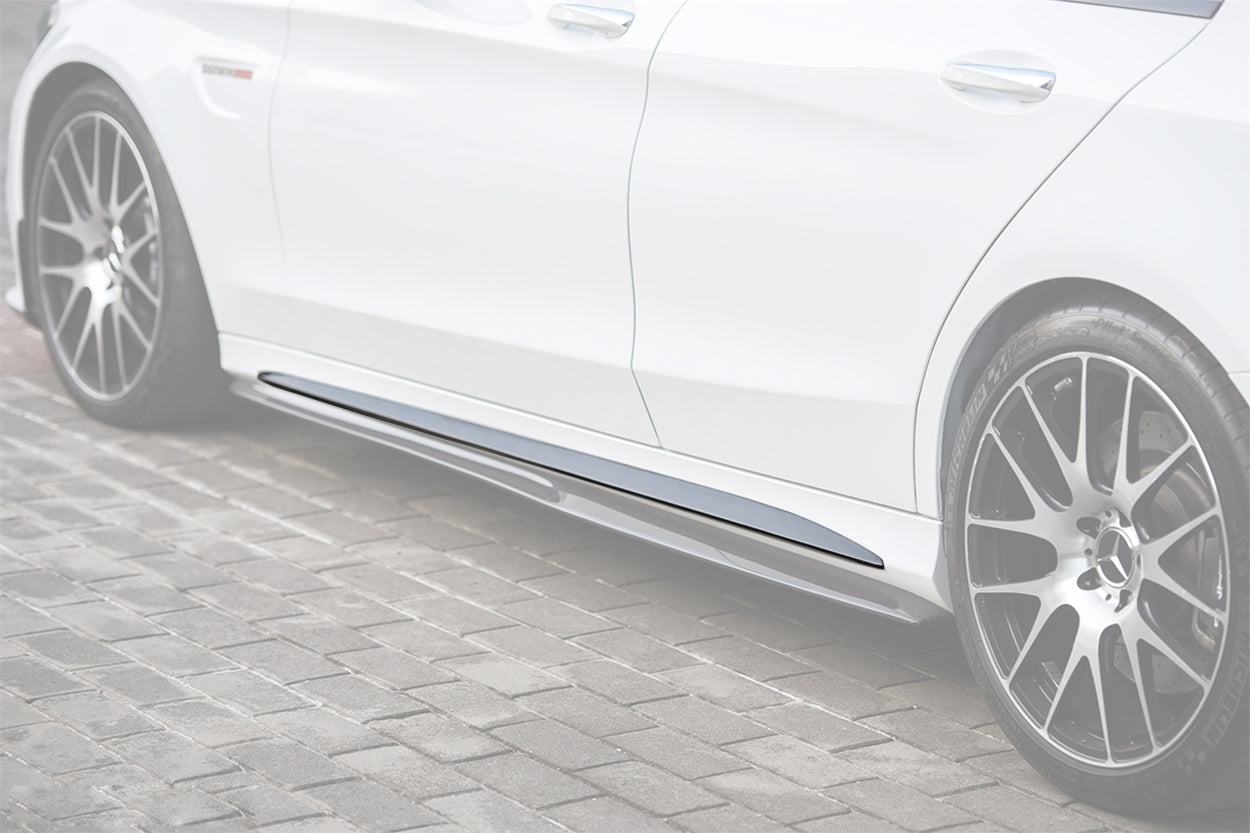 DarwinPRO 2015-2021 Mercedes Benz W205 C63 AMG C43 C Class Sedan Carbon Fiber Side Skirts Extension