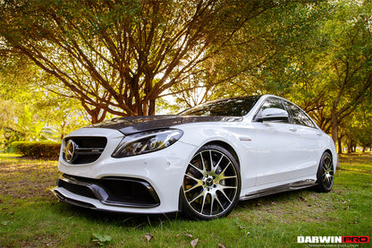 Extensión de faldones laterales de fibra de carbono DarwinPRO para Mercedes Benz W205 C63 AMG C43 Clase C Sedán 2015-2021