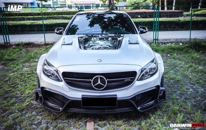 DarwinPRO 2015-2021 Mercedes Benz W205 C63 S AMG Sedan IMP Performance Partial Carbon Fiber front bumper