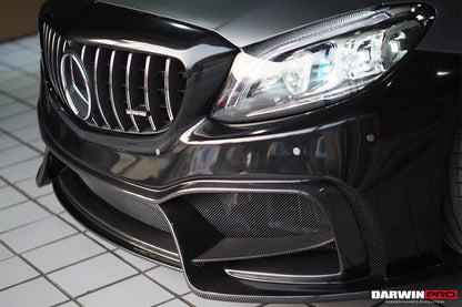 DarwinPRO 2015-2021 Mercedes Benz W205 C63 S AMG Sedan IMP Performance Partial Carbon Fiber front bumper