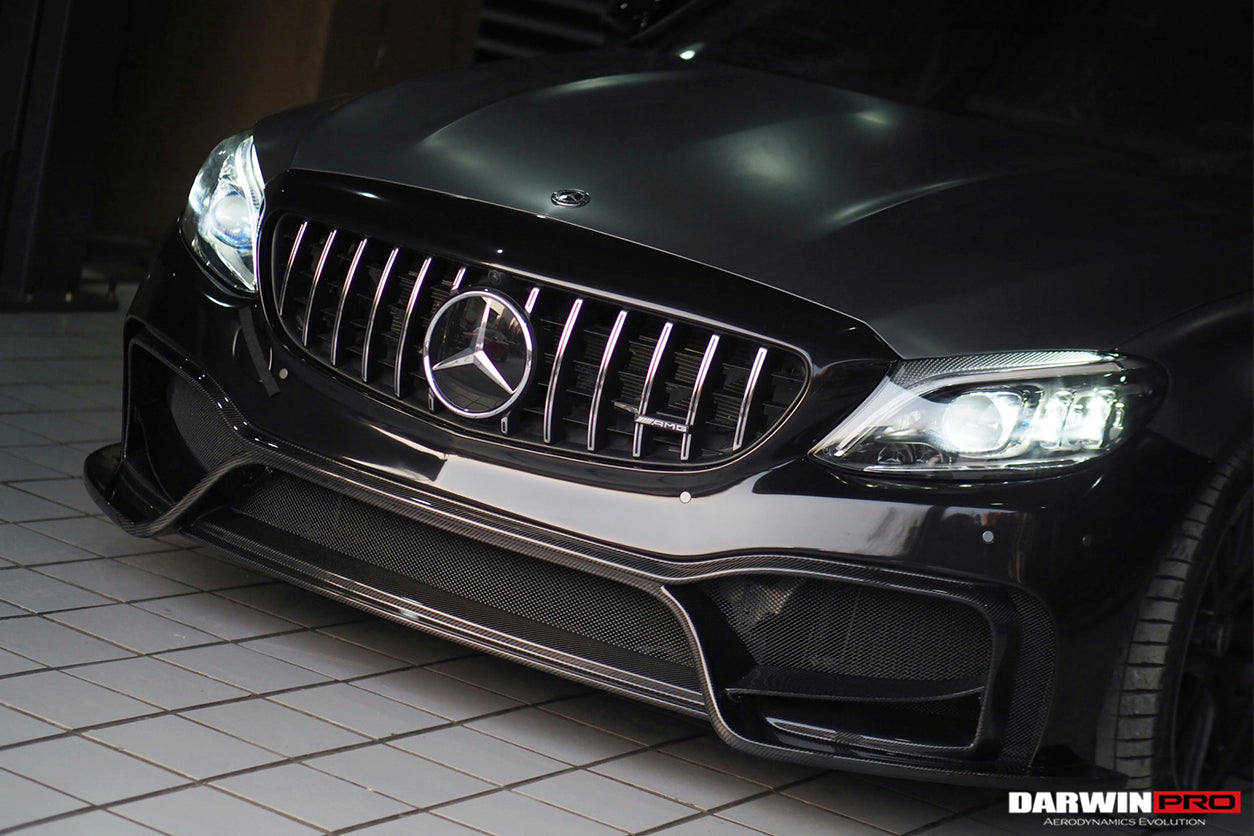 DarwinPRO 2015-2021 Mercedes Benz W205 C63 S AMG Sedan IMP Performance Partial Carbon Fiber front bumper
