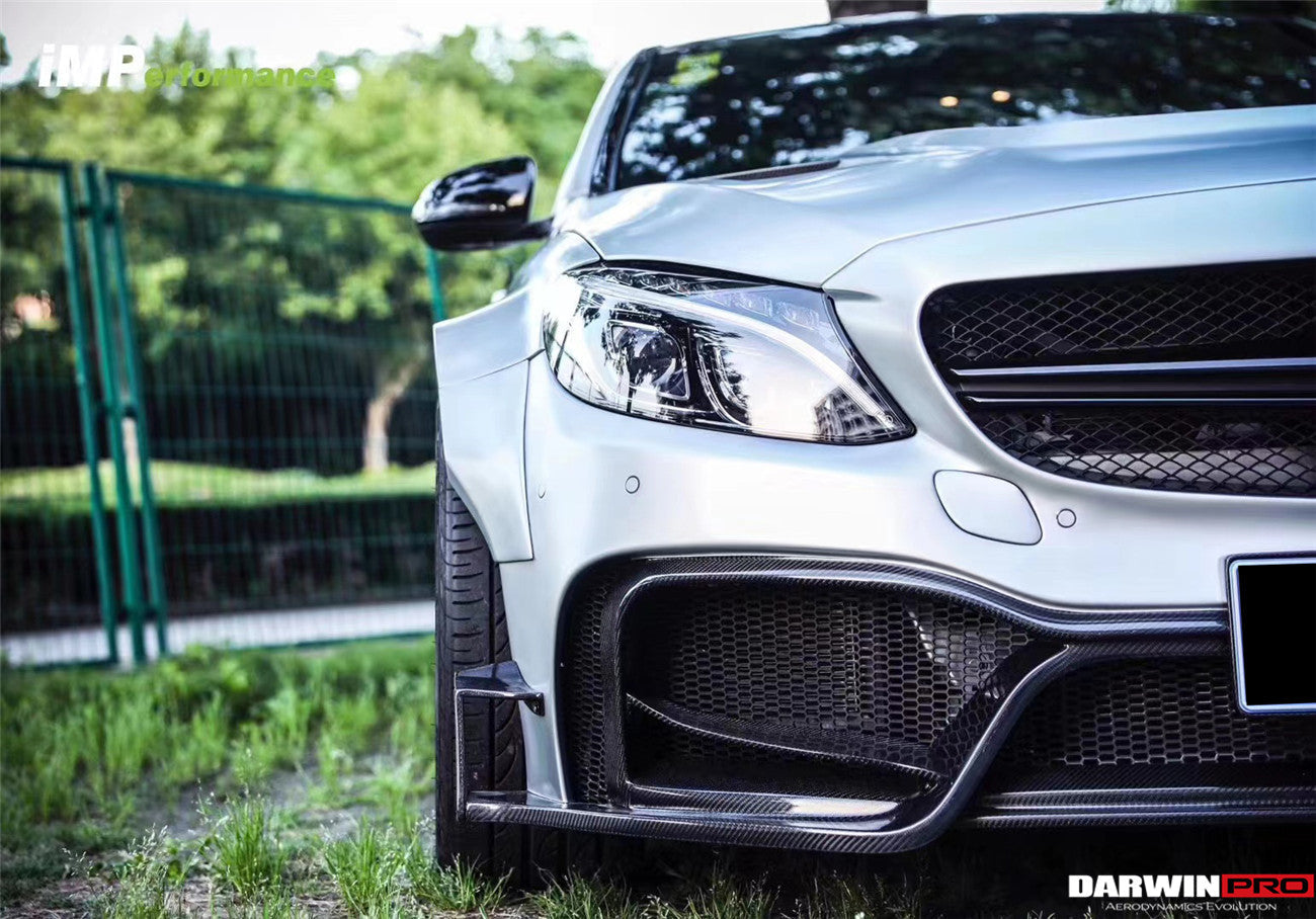 DarwinPRO 2015-2021 Mercedes Benz W205 C63 S AMG Sedan IMP Performance Partial Carbon Fiber front bumper