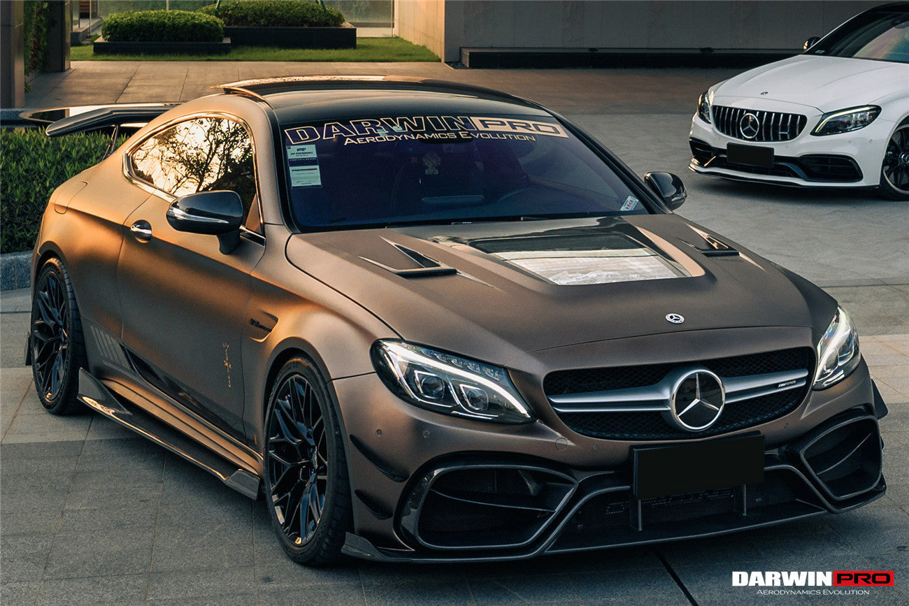 Capó de fibra de carbono parcial DarwinPRO para Mercedes Benz W205 C63 y S AMG IMP Performance (2015-2021)