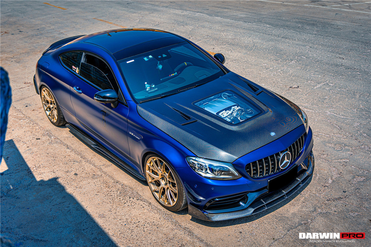 Capó de fibra de carbono parcial DarwinPRO para Mercedes Benz W205 C63 y S AMG IMP Performance (2015-2021)